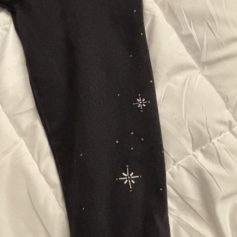 Black Denim Jacket with Silver Moon and Stars - Picture 6 of 8